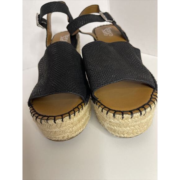 Franco Sarto Takara Espadrille Wedge Sandal Black Size 9.5 M - Picture 5 of 10